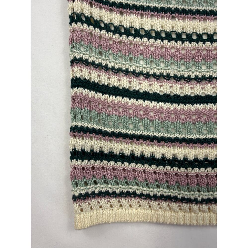 Pink Rose Striped Crochet Midi Dress Sleeveless Crochet  size S - Picture 5 of 11